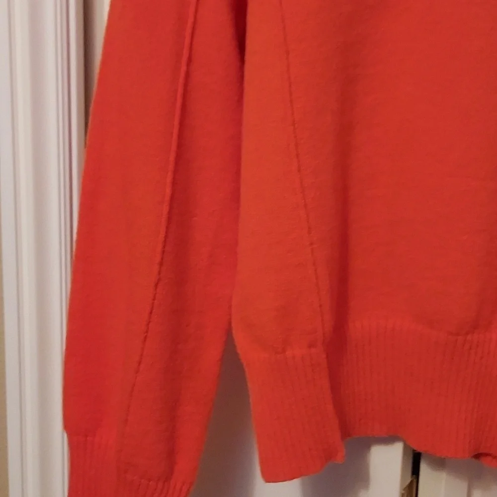 Orange Mock Neck Turtleneck Sweater Long Sleeve Size L